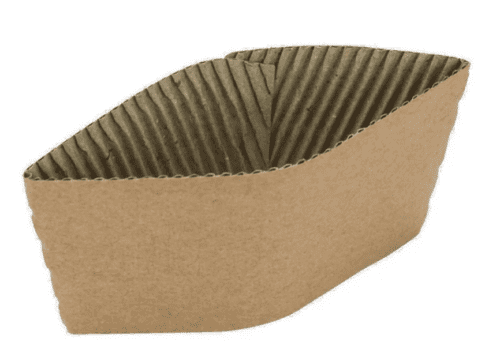 Compostable Kraft hot cup sleeve for 10-16oz cups, eco-friendly design compatible with ZWP™ sustainable beverage systems, perfect for hot drinks.